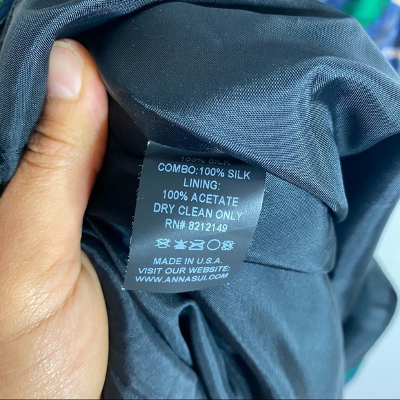 Anna Sui- Ruffled Floral Silk Dress- Size 2 - Picture 5 of 6